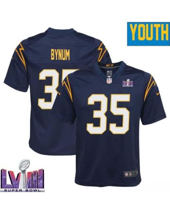 Terrell Bynum 35 Los Angeles Chargers Super Bowl LVIII YOUTH Alternate Game Jersey - Navy