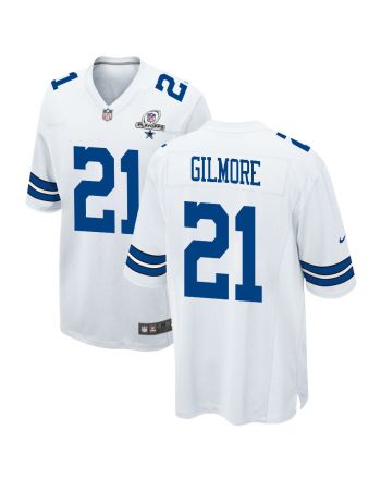 Stephon Gilmore 21 Dallas Cowboys 2023 Playoffs Patch Game Men Jersey - White