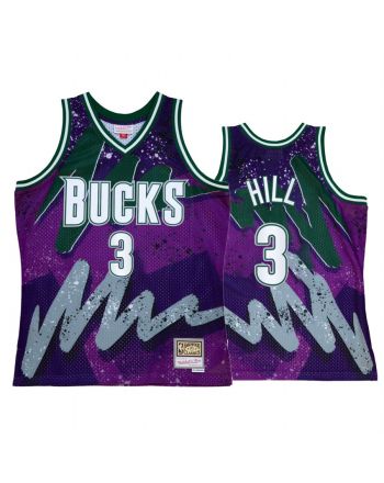 George Hill 3 Milwaukee Bucks Hyper Hoop Purple Throwback 90s Jersey