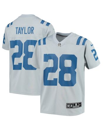 Jonathan Taylor 28 Indianapolis Colts Youth Inverted Team Game Jersey - Gray