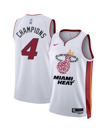 Miami Heat Victorious Flames 2023 Champions Swingman Jersey - White