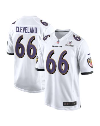 Ben Cleveland 66 Baltimore Ravens 2024 Divisional Patch Game Men Jersey - White