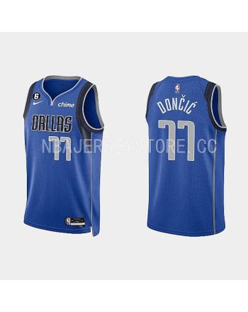 Dallas Mavericks 77 Luka Doncic 2022-23 Icon Edition Royal Men Jersey