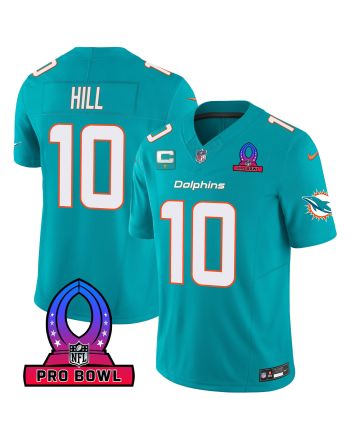 Tyreek Hill 10 Miami Dolphins 2024 Pro Bowl Patch Game Men Jersey - Aqua