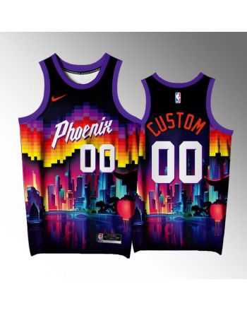 Custom Phoenix Suns 00 Purple Jersey Arizona City Exclusive Edition