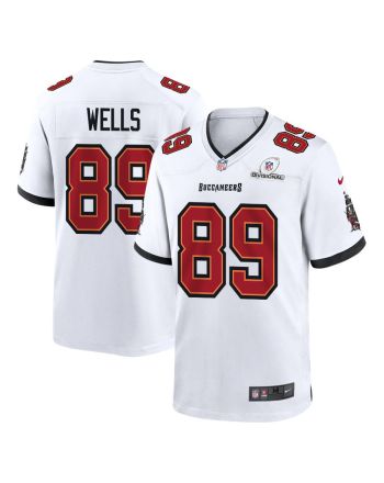 David Wells 89 Tampa Bay Buccaneers 2024 Divisional Patch Game Men Jersey - White