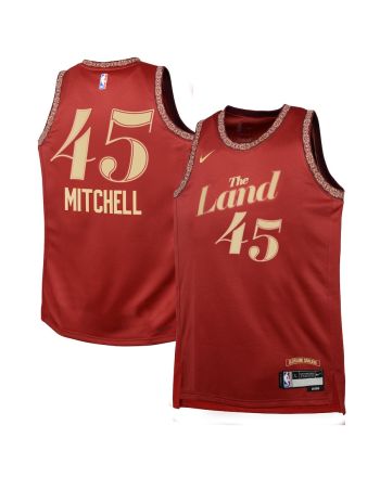 Donovan Mitchell 45 Cleveland Cavaliers 2023/24 City Edition Swingman YOUTH Jersey - Wine