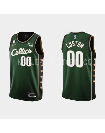 Boston Celtics 00 Custom 2022-23 City Edition Green Men Jersey