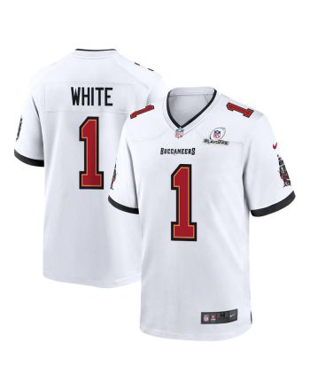 Rachaad White 1 Tampa Bay Buccaneers 2023 Playoffs Patch Game Men Jersey - White