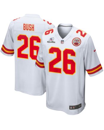 Deon Bush 26 Kansas City Chiefs 2023 Playoffs Patch Game Men Jersey - White