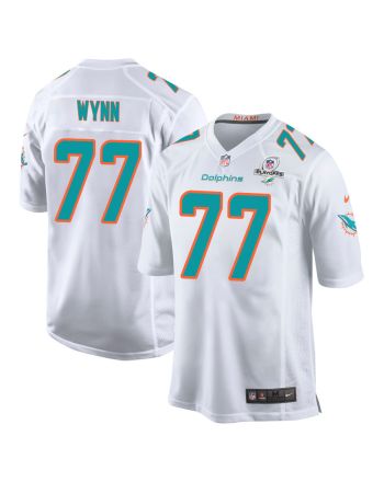 Isaiah Wynn 77 Miami Dolphins 2023 Playoffs Patch Game Men Jersey - White