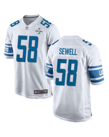 Penei Sewell 58 Detroit Lions 2023 Playoffs Patch Game Men Jersey - White