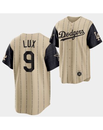 2022-23 Black Heritage Night Los Angeles Dodgers Gavin Lux 9 Gold Jersey Exclusive Edition