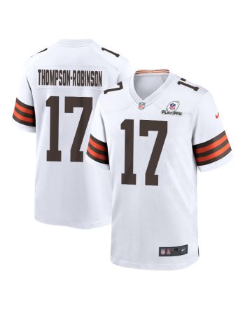 Dorian Thompson-Robinson 17 Cleveland Browns 2023 Playoffs Patch Game Men Jersey - White