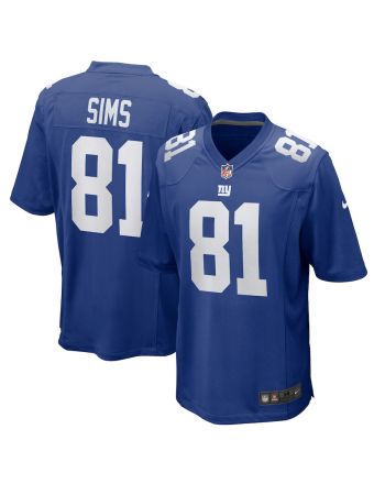 Cam Sims 81 New York Giants Men Team Game Jersey - Royal