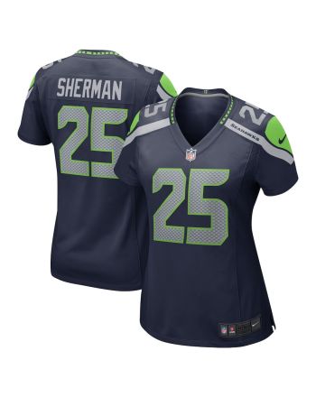 Richard Sherman 25 Seattle Seahawks Women Retired Game Jersey - College Navy