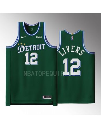 Detroit Pistons 12 Isaiah Livers Green Men Jersey 2022-23 City Edition