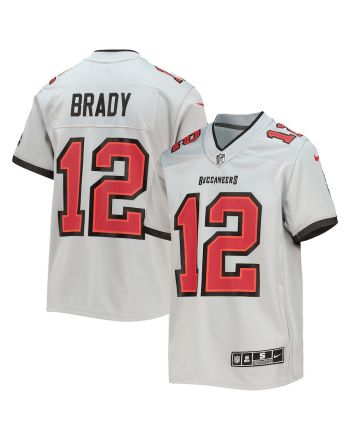 Tom Brady 12 Tampa Bay Buccaneers Youth Inverted Team Game Jersey - Gray