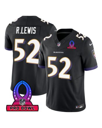 Ray Lewis 52 Baltimore Ravens 2024 Pro Bowl Patch Game Men Jersey - Black