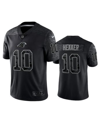 Johnny Hekker 10 Carolina Panthers Black Reflective Limited Jersey - Men