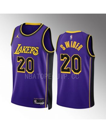 Cole Swider 20 Statement Edition Los Angeles Lakers Purple Men Jersey 2022-23 Swingman