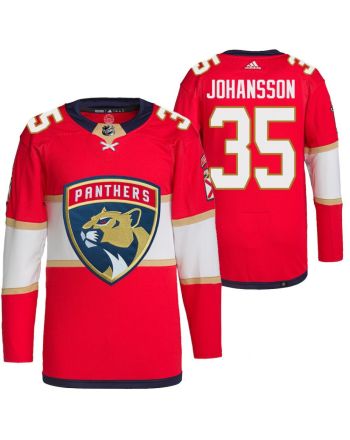 Florida Panthers Jonas Johansson Home Red 35 Jersey Primegreen Jersey