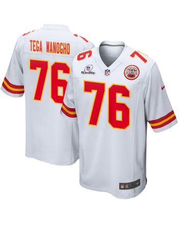 Prince Tega Wanogho 76 Kansas City Chiefs 2023 Playoffs Patch Game Men Jersey - White