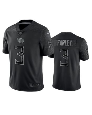 Caleb Farley 3 Tennessee Titans Black Reflective Limited Jersey - Men