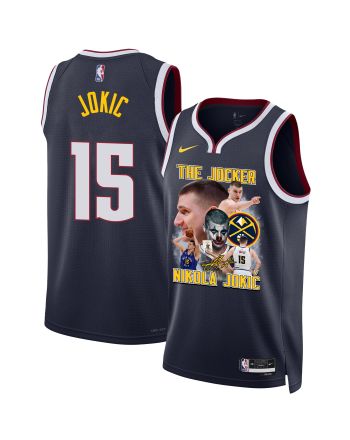 Nikola Jokic 15 Denver Nuggets Joker's Magic 2023 NBA Champions Swingman Jersey - Black