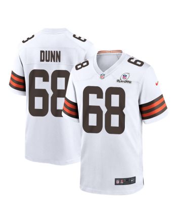 Michael Dunn 68 Cleveland Browns 2023 Playoffs Patch Game Men Jersey - White