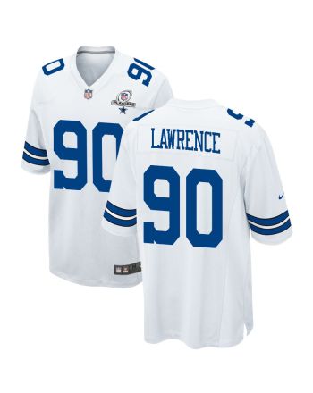 DeMarcus Lawrence 90 Dallas Cowboys 2023 Playoffs Patch Game Men Jersey - White