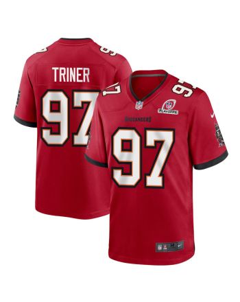 Zach Triner 97 Tampa Bay Buccaneers 2023 Playoffs Patch Game Men Jersey - Red