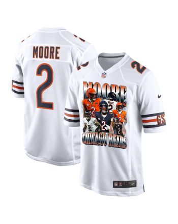 D.J. Moore 2 Signed Chicago Bears Moore Than A Feeling Road Game Men Jersey - White