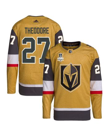 Shea Theodore 27 Vegas Golden Knights Stanley Cup 2023 Final Patch Home Breakaway Men Jersey - Gold