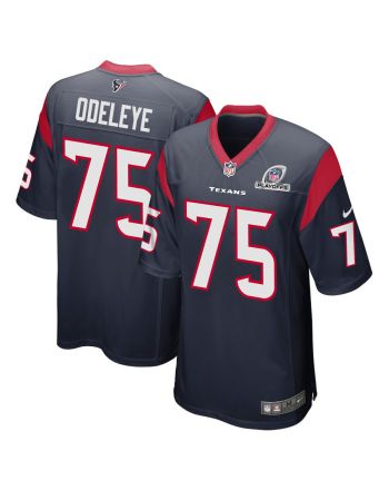 Adedayo Odeleye 75 Houston Texans 2023 Playoffs Patch Game Men Jersey - Navy