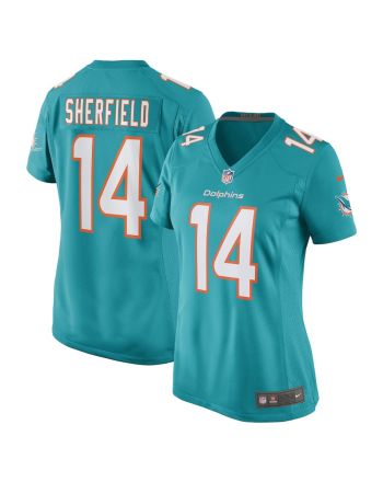 Trent Sherfield 14 Miami Dolphins Women Game Jersey - Aqua