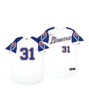 Atlanta Braves Ian Anderson 36 Cooperstown White Throwback Home Jersey