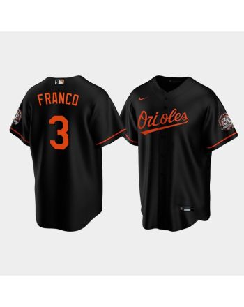 Men's Baltimore Orioles Maikel Franco 3 Alternate Black Jersey Jersey