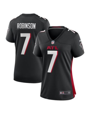 Bijan Robinson 7 Atlanta Falcons Women's 2023 Draft First Round Pick Game Jersey - Black