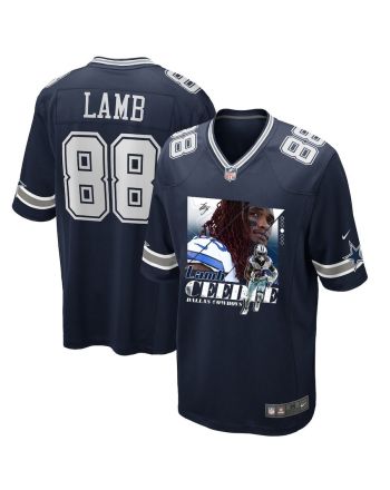 CeeDee Lamb 88 Dallas Cowboys Signed Glass Home Game Men Jersey - Navy