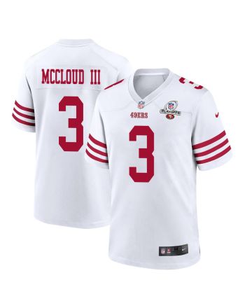 Ray-Ray McCloud III 3 San Francisco 49ers 2023 Playoffs Patch Game Men Jersey - White