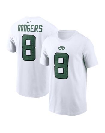 Aaron Rodgers 8 New York Jets T-Shirt - White