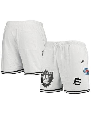 Las Vegas Raiders Logo Team White Mesh Shorts - Men