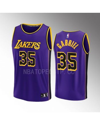 Los Angeles Lakers 35 Wenyen Gabriel Statement Men Jersey 2022-23 Fast Break Purple