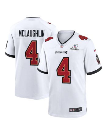 Chase McLaughlin 4 Tampa Bay Buccaneers 2023 Playoffs Patch Game Men Jersey - White