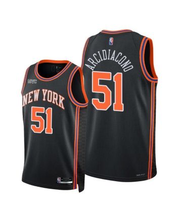 Ryan Arcidiacono 51 New York Knicks 2022 City Edition Black Jersey 75th Diamond - Men Jersey