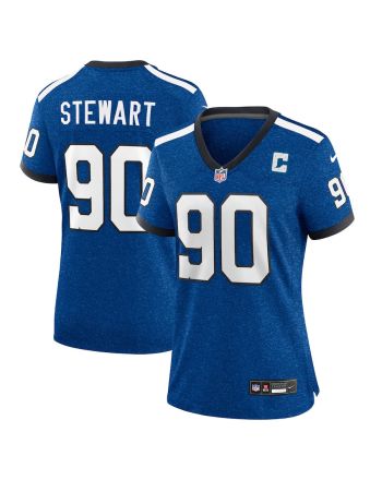 Grover Stewart 90 Indianapolis Colts Indiana Nights Alternate Game Women Jersey - Royal