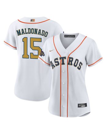 Martin Maldonado 15 Houston Astros 2023 Women Jersey - White/Gold