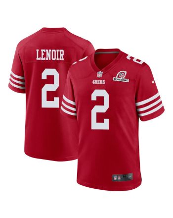 Deommodore Lenoir 2 San Francisco 49ers 2024 Divisional Patch Game Men Jersey - Scarlet