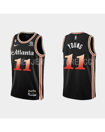 Atlanta Hawks 11 Trae Young 2022-23 City Edition Black Men Jersey